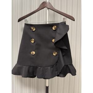 ACLER Penrith Skirt SIZE 8 AU / 4 US Houndstooth Frill Black Mini Skirt